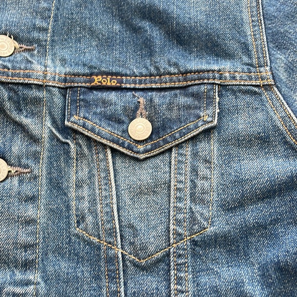 Polo Ralph Lauren Mens Alpine Racing Polo Ski Bear Denim Trucker Jacket Sz S New - Picture 5 of 16